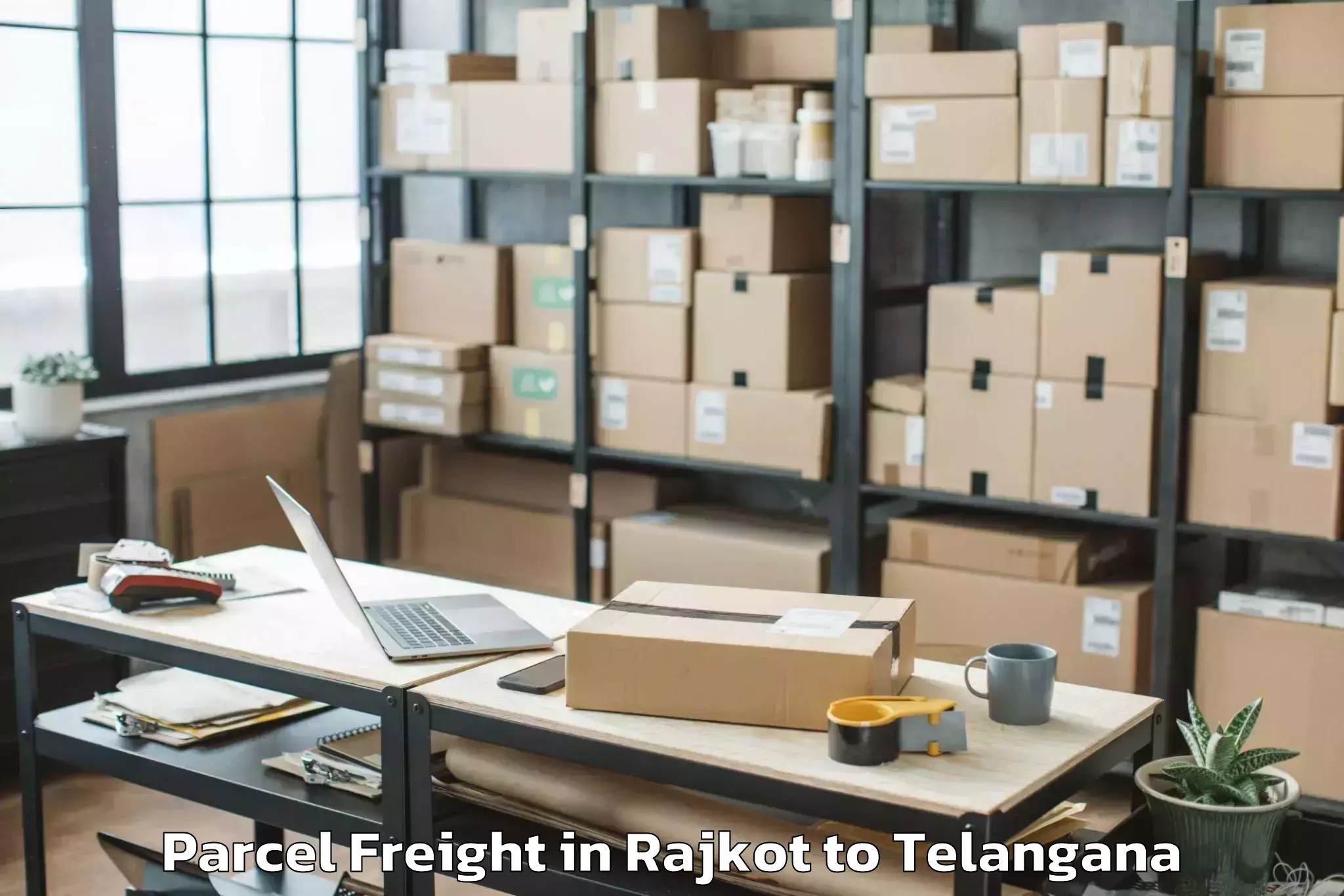 Leading Rajkot to Peddapalli Parcel Freight Provider